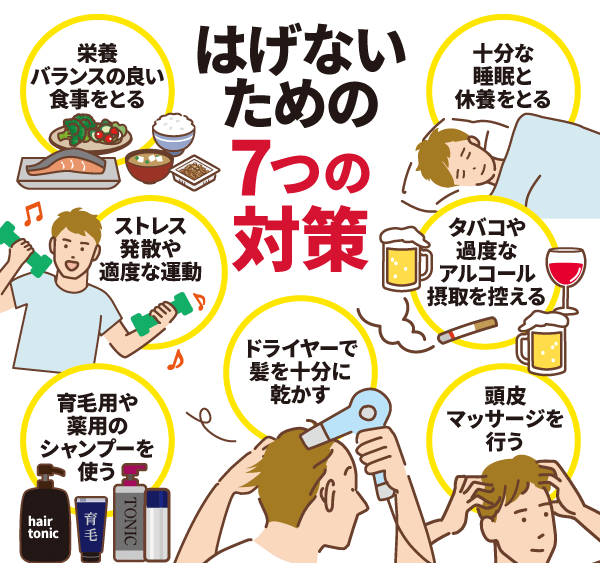 はげる原因に対する7つの対策