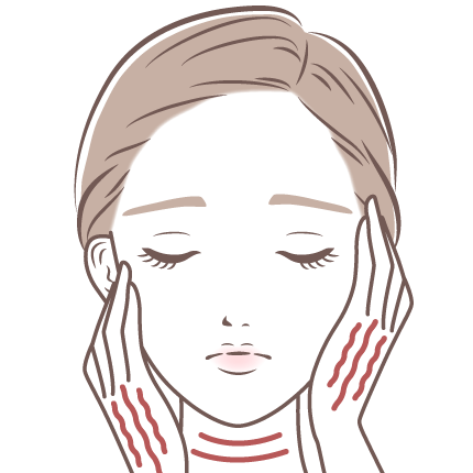 首のしわ、手のしわ