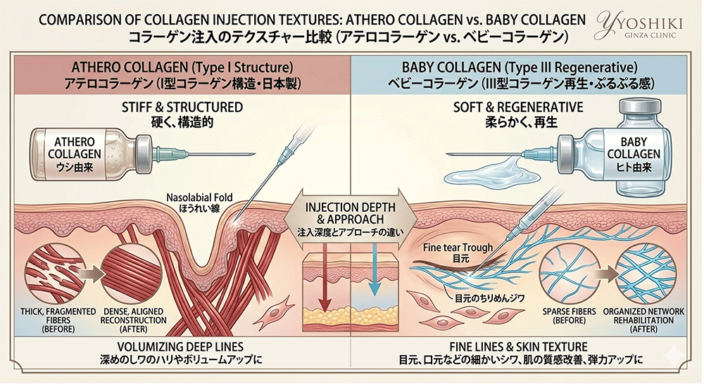 コラーゲン注入のテスクチャー比較